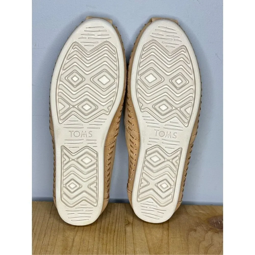 TOMS Women's Alpargata 3.0 Leather‎ Slip On Espadrille Shoes Honey Size 5.5W
